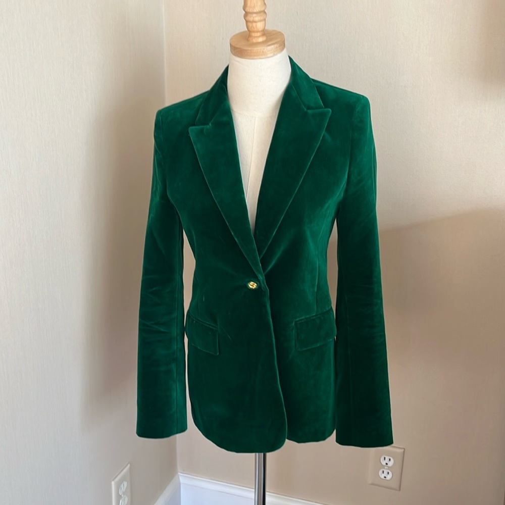 Velvet blazer with decorative buttons